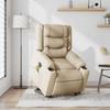 Electric Massage Recliner with Rising Function Cream Fabric