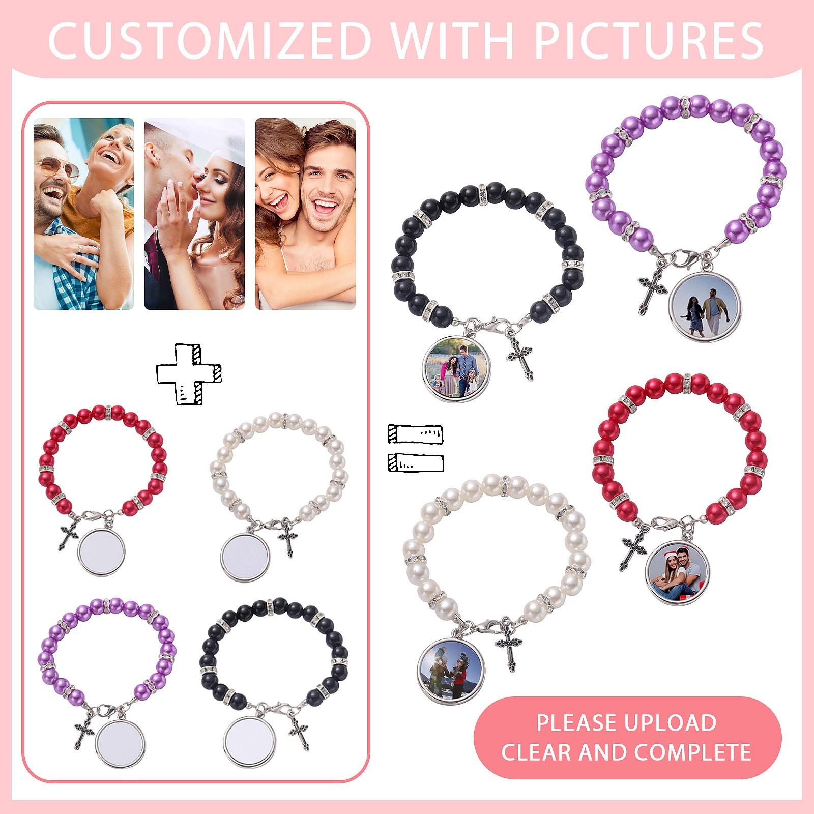 

DIY Custom Heat Transfer Rosary Metal Jewelry Браслет DIY Браслет One Size чёрный