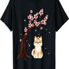 Shiba Inu Dog  Cherry Blossom Sakura Flower T-Shirt(1)