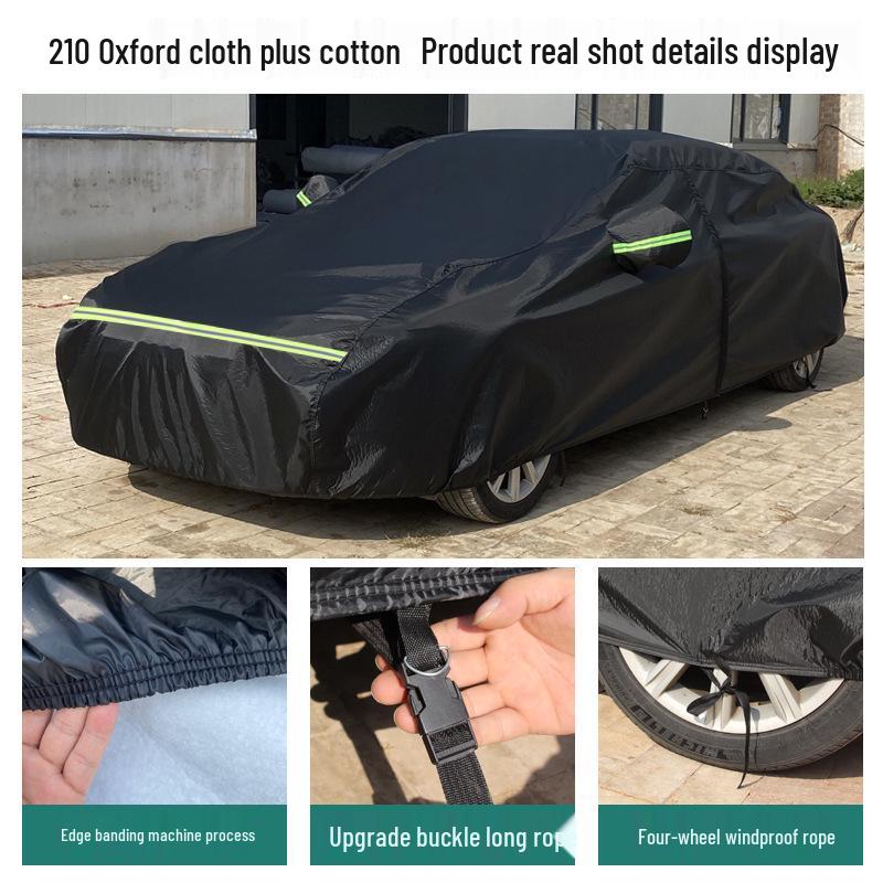Universal Nano Oxford Car Cover: All-Season Protection, Sun & Rain Shield, Heat Insulation, Plush Reinforcement