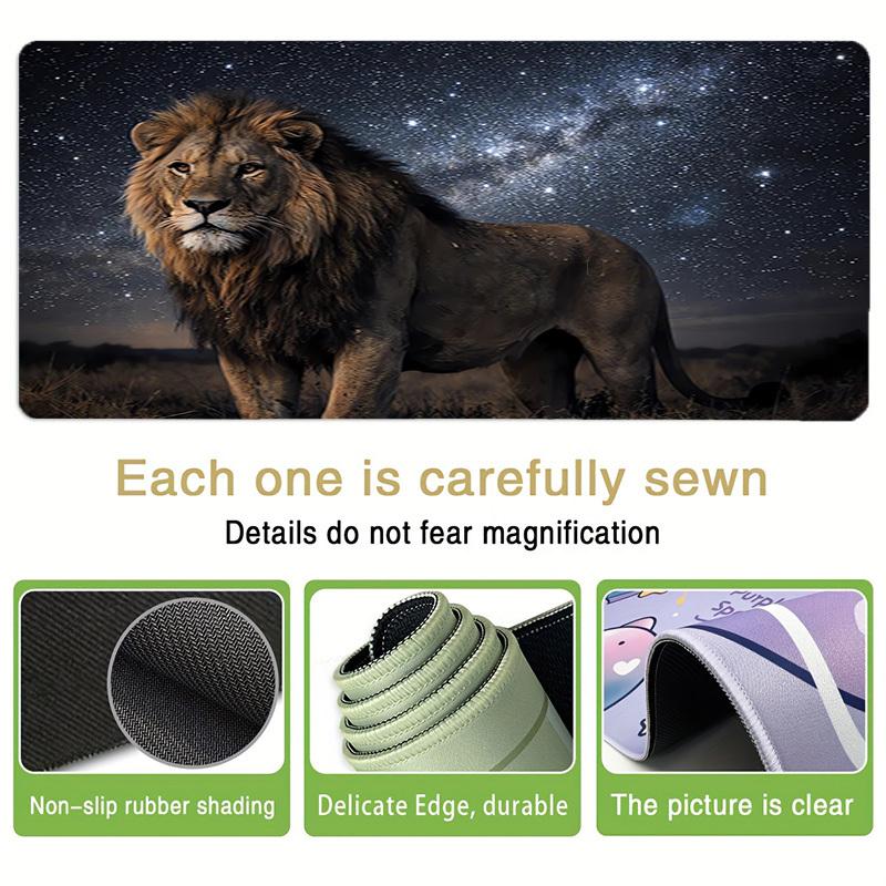 1pc Lion Under the Starry Sky Computer Pad  Mouse Pads for Desk,Gamers and Office Use 020222