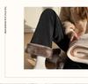 Women's Extra-Long White Lambswool Chenille Wide-Leg Knit Pants for Autumn/Winter (Tall Size 175)