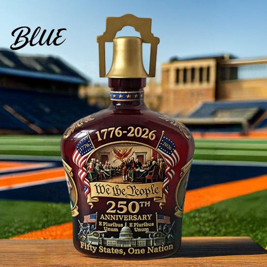 Decorative Mantelpiece Wine Bottle 250th Anniversary Commemorative Set Glass Patriotic Spirit Decanters for Celebrations Souvenir Collectibles