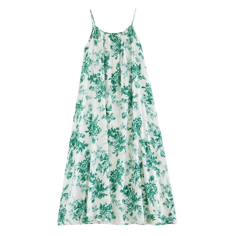 Bez rukávů, ramínka, plus size, bavlněné, vintage, květinové, nové, šaty pro ženy, ležérní, volné, dlouhé, letní,...