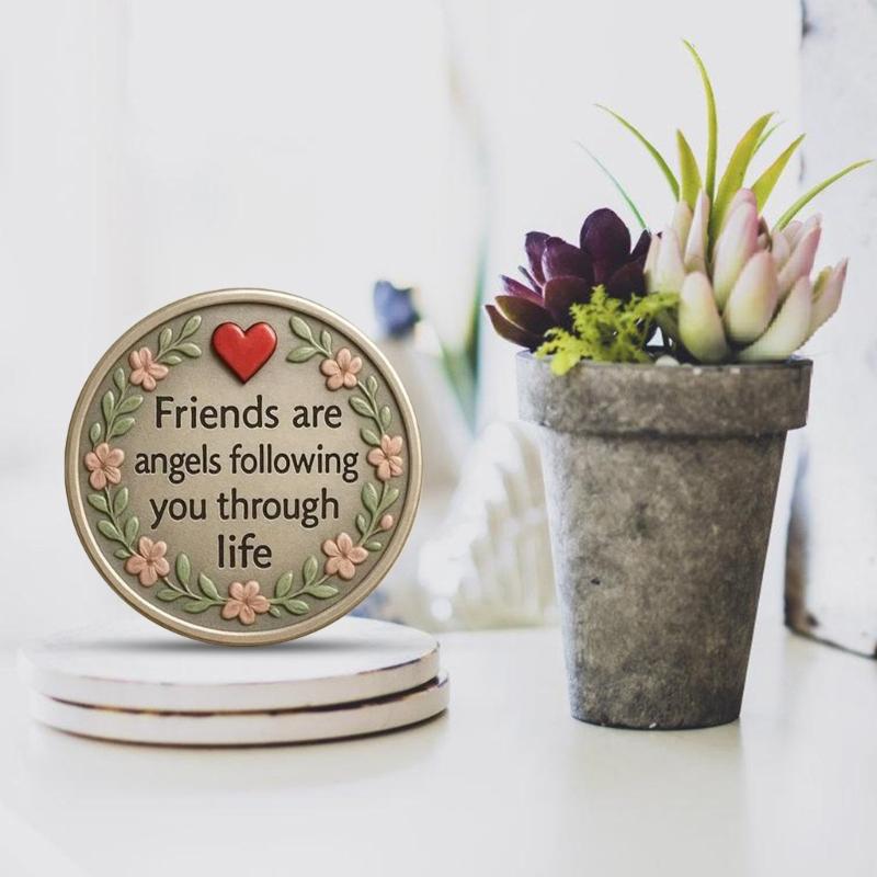 Heartfeltly Friendship Tokens With Inspirational Message Compacts Keepsakes Coin Includes Encouragement Card Meaningful Gift For Friend