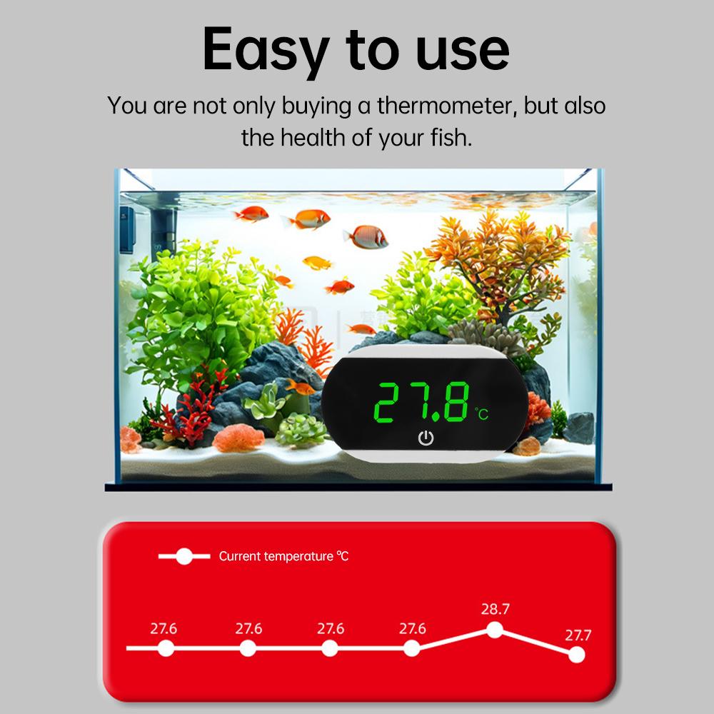Digital Aquarium Thermometer LED Display Electronic Fish Tank Water Temperature Measurement Control Temp Meter Gauge