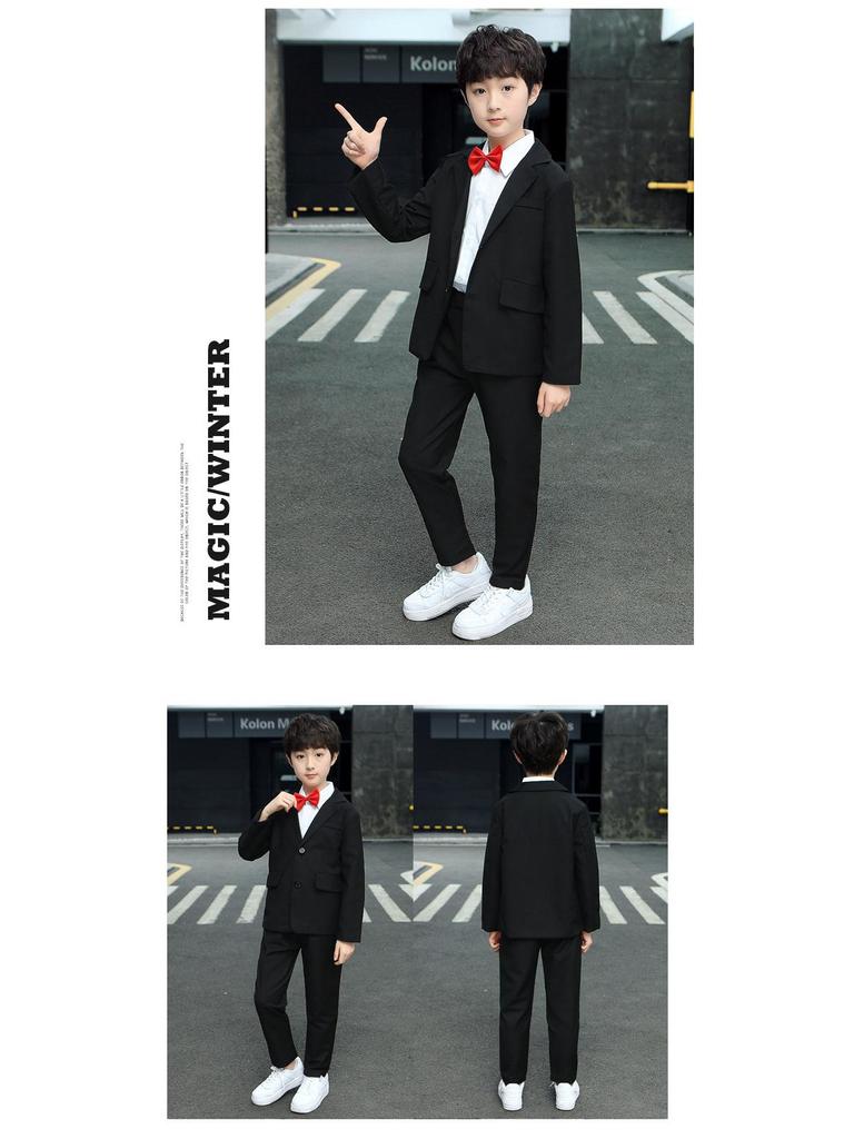 Children’s Summer Tuxedo Suit Set - Handsome Boy Pageant & Piano Performance Blazer for Big To Middle-Aged Kids