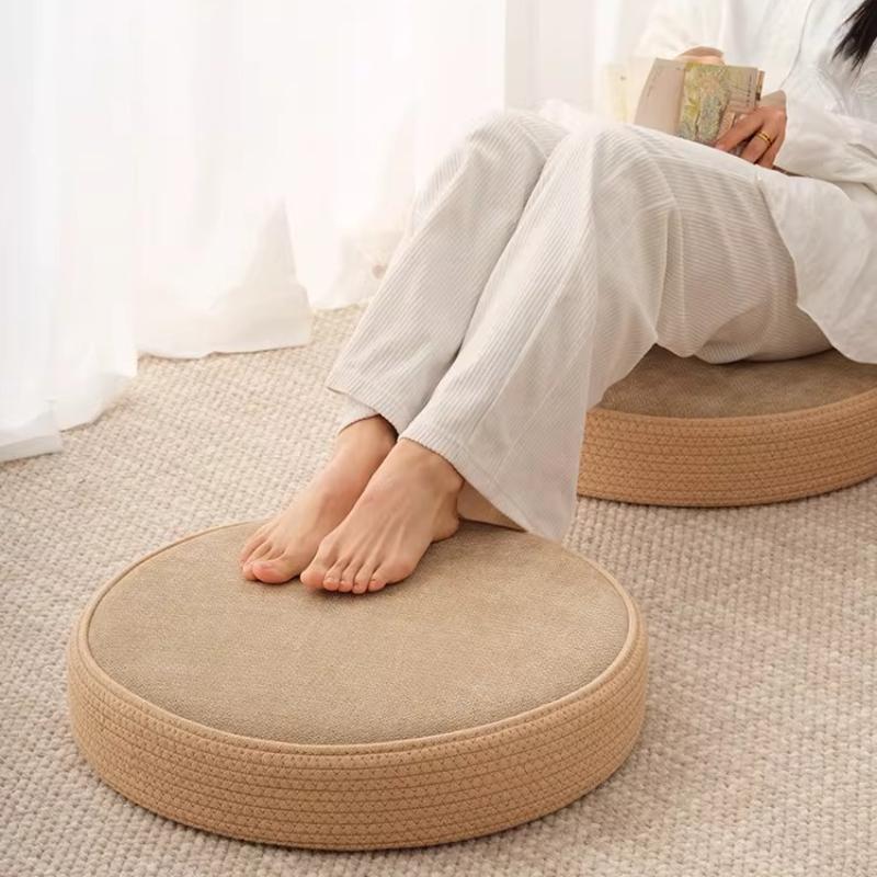 Round Thick Floor Cushion, Memory Foam Tatami & Meditation Pillow for Bay Window Seating,Portable Decorative Pad for Living Room