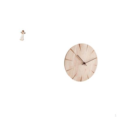 Cherub Resin Sculpture with Pigeon And Solid Wood Wall Clock Creative Design Gift for Living Room