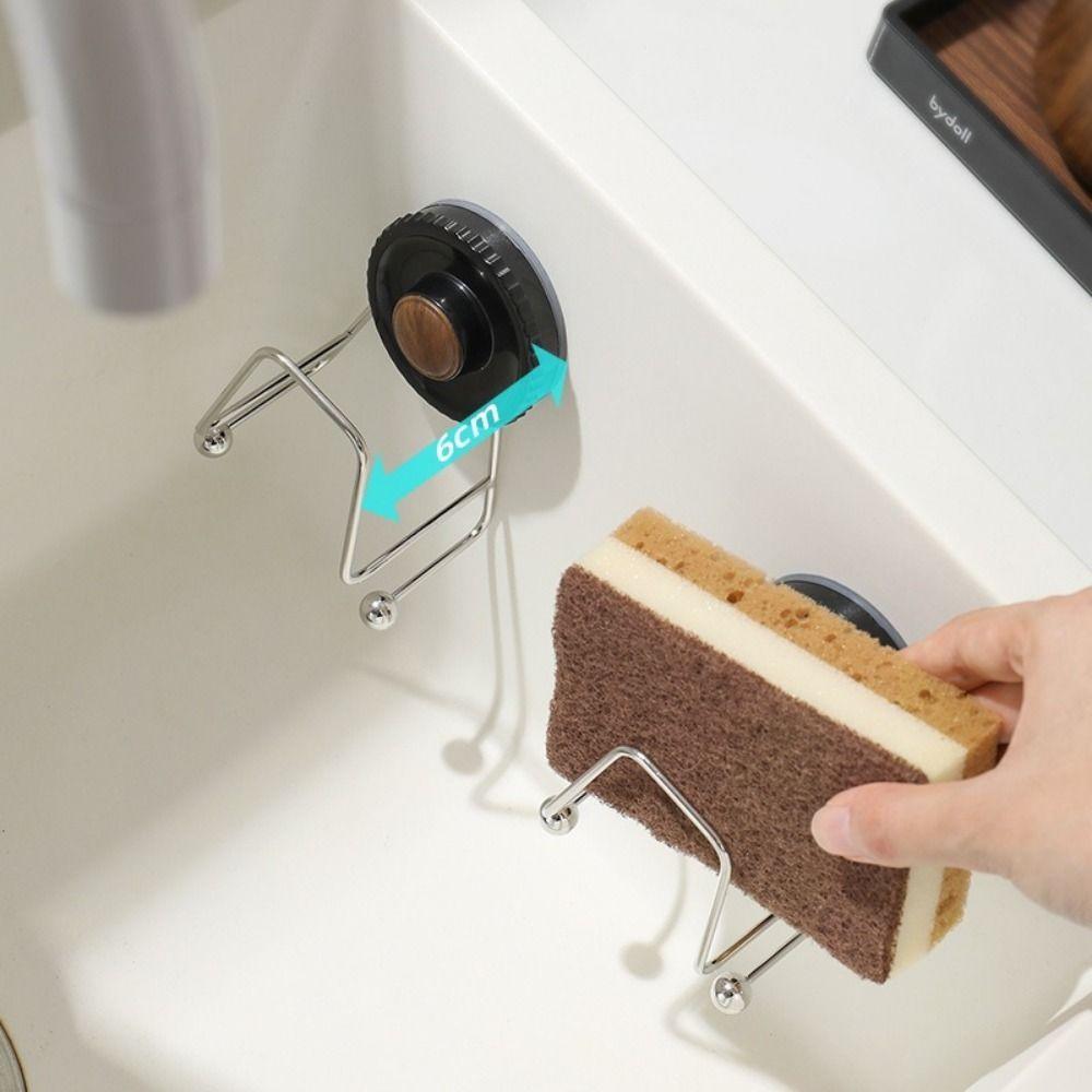 Stainless Steel Suction Cup Sponge Holder Quick Drying Cutting Board Storage Rack  Sink Area