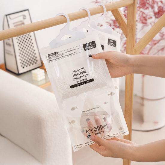 Pacote com 5 Sachês Absorvedores de Umidade Sachês Dessecantes Penduráveis Casa Dormitório Armário Banheiro Cozinha Sacos Absorvedores de Umidade Sem Fragrância