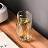 Double-Layer Glass Kung Fu Tea Master Cup with Crane Design