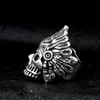 New Indian Punk Crow Trendy Man Portrait Skull Ring