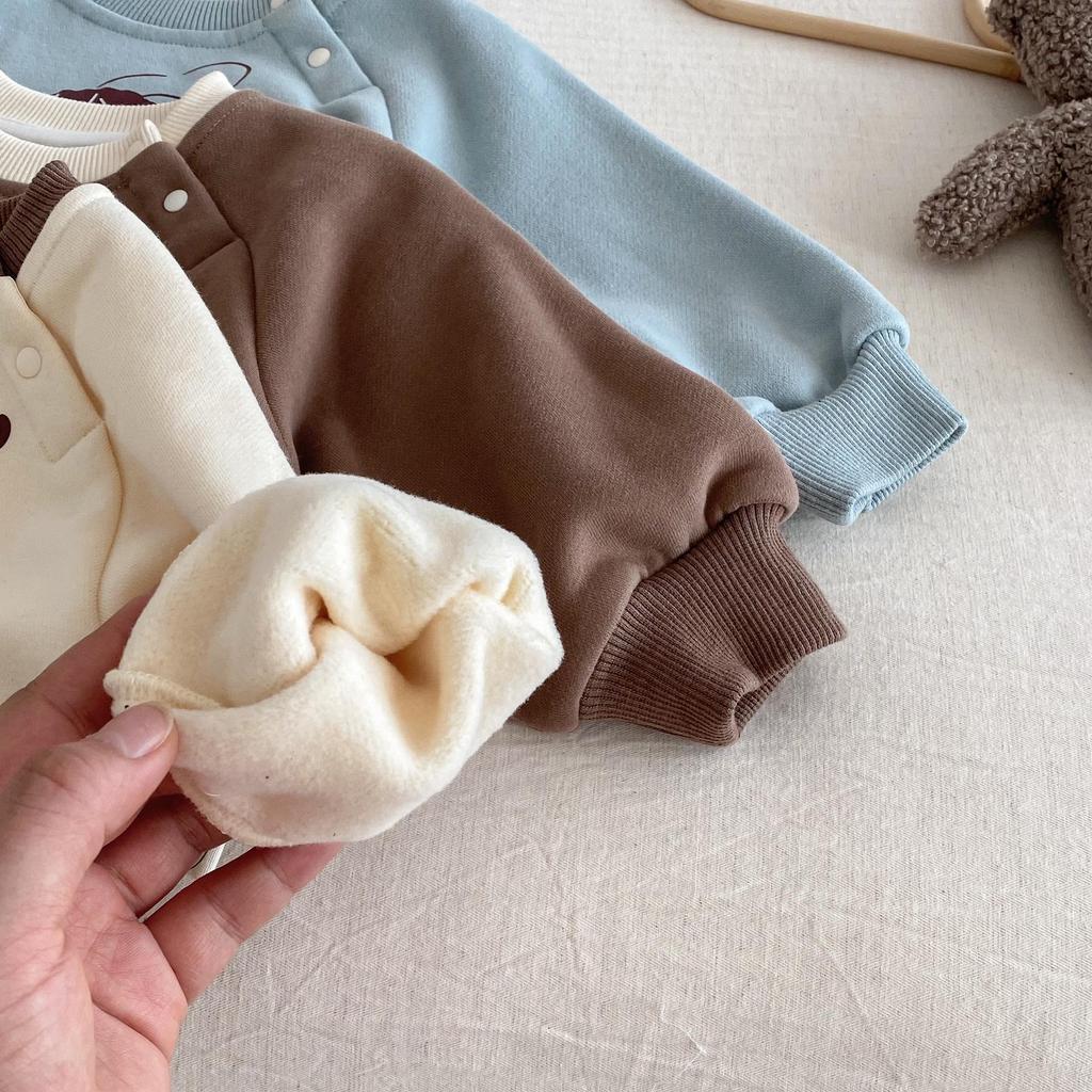 2025 Kids' Korean Style Winter Sweatshirt - Boys' Fashion Print & Girls' Cute Pullover