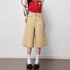 Fashion Bright Red High Waist Straight Wide Leg Cropped Capri Denim Pants For Women Loose Fit Trendy Versatile Slimming FigureFlattering Capri Pants