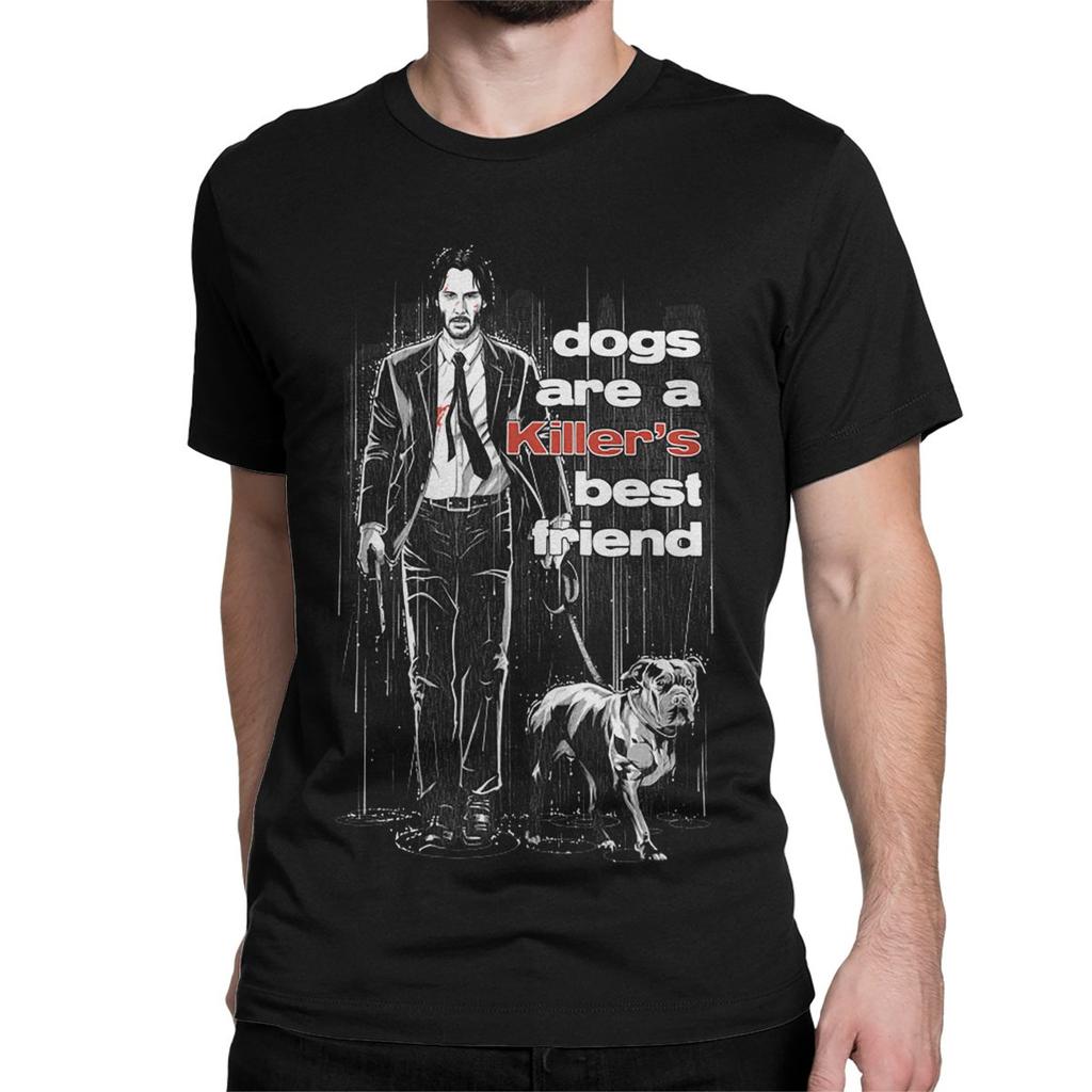 T-Shirt Crazy John Wick Dogs Are A Killer's Best Friend Uomo Donna 100% Cotone Magliette a Manica Corta Idea Regalo Abbigliamento