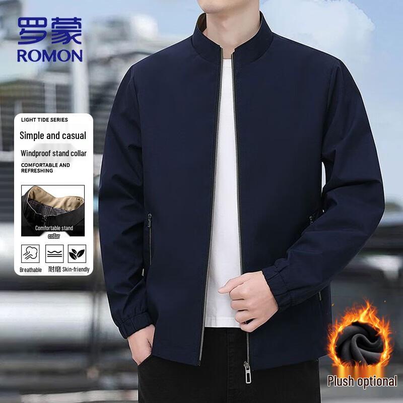 

ROMON Men s Stand Collar Business Casual Jacket L