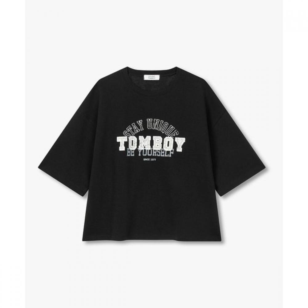 

STudio Tomboy LeTTering ShorT Sleeve T shirT 9176222992 blacks/OS