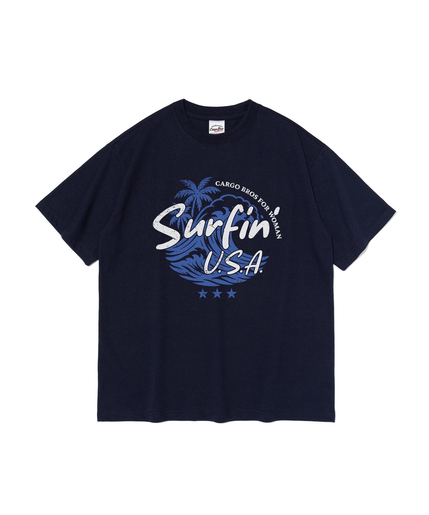 Cargo Bros For Woman Summer Vacation Short Sleeve T-Shirt (Navy) M