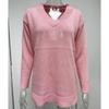 Suéter de Punto de Manga Larga Suelto de Otoño e Invierno con Cuello en V Fino Talla Grande para Mujer Color Sólido Suéteres Tops Casual Cálido Ropa de Punto para Mujer 24773