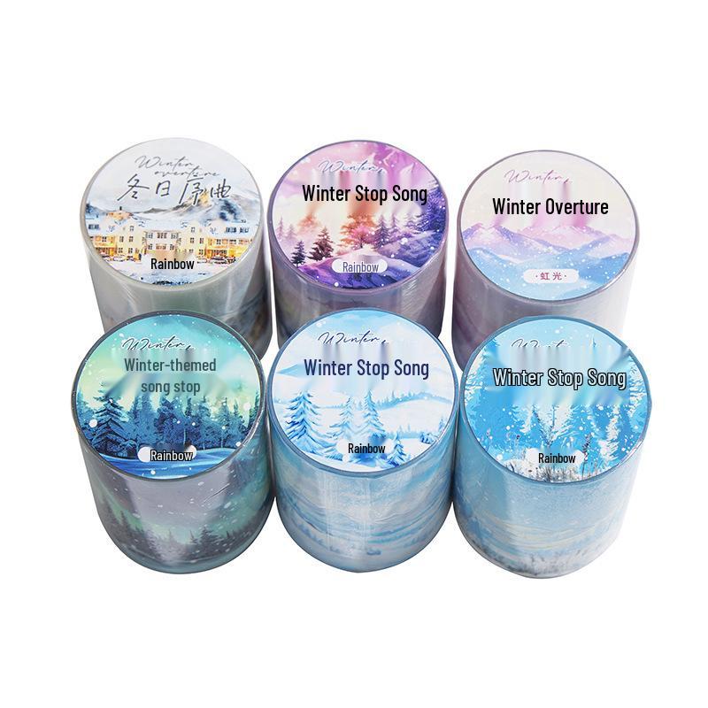 Winter Scenery Rainbow Light Tape: 6 Stylish Designs - Winter Overture Sticker Series