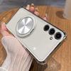 For Samsung Galaxy S25 S24 FE Case Transparent Electroplating 360° Bracket TPU Anti-drop Cover For Samsung S 25 24 FE Funda