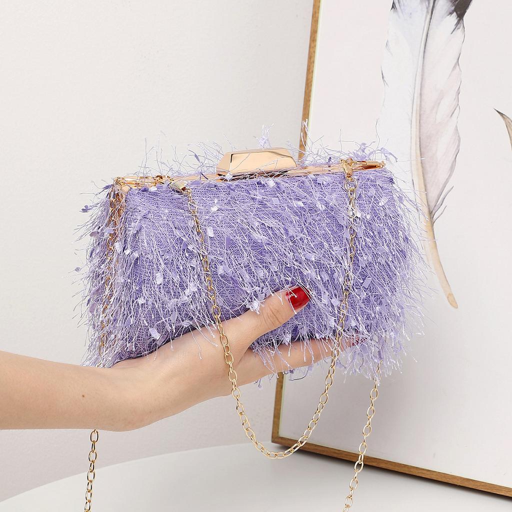 Women's luxury designer evening bag  tassel  shoulder  crossbody  clutch  wedding party  square bags  chain bag