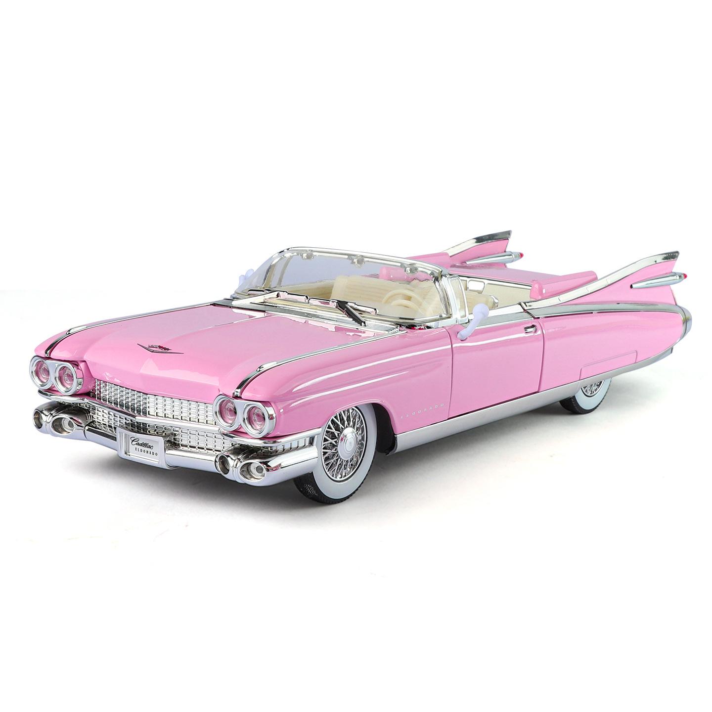 

1/24 1959 Cadillac Eldorado Retro Sports Car Model Simulation Sound and Light Tire Suspension Collection Ornaments розовый
