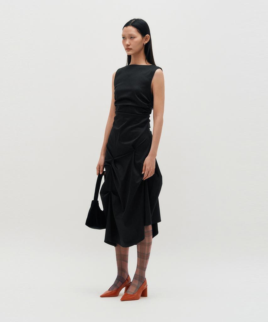 Kimjisu Dozi - Sleeveless Pinched Long Dress _ Black