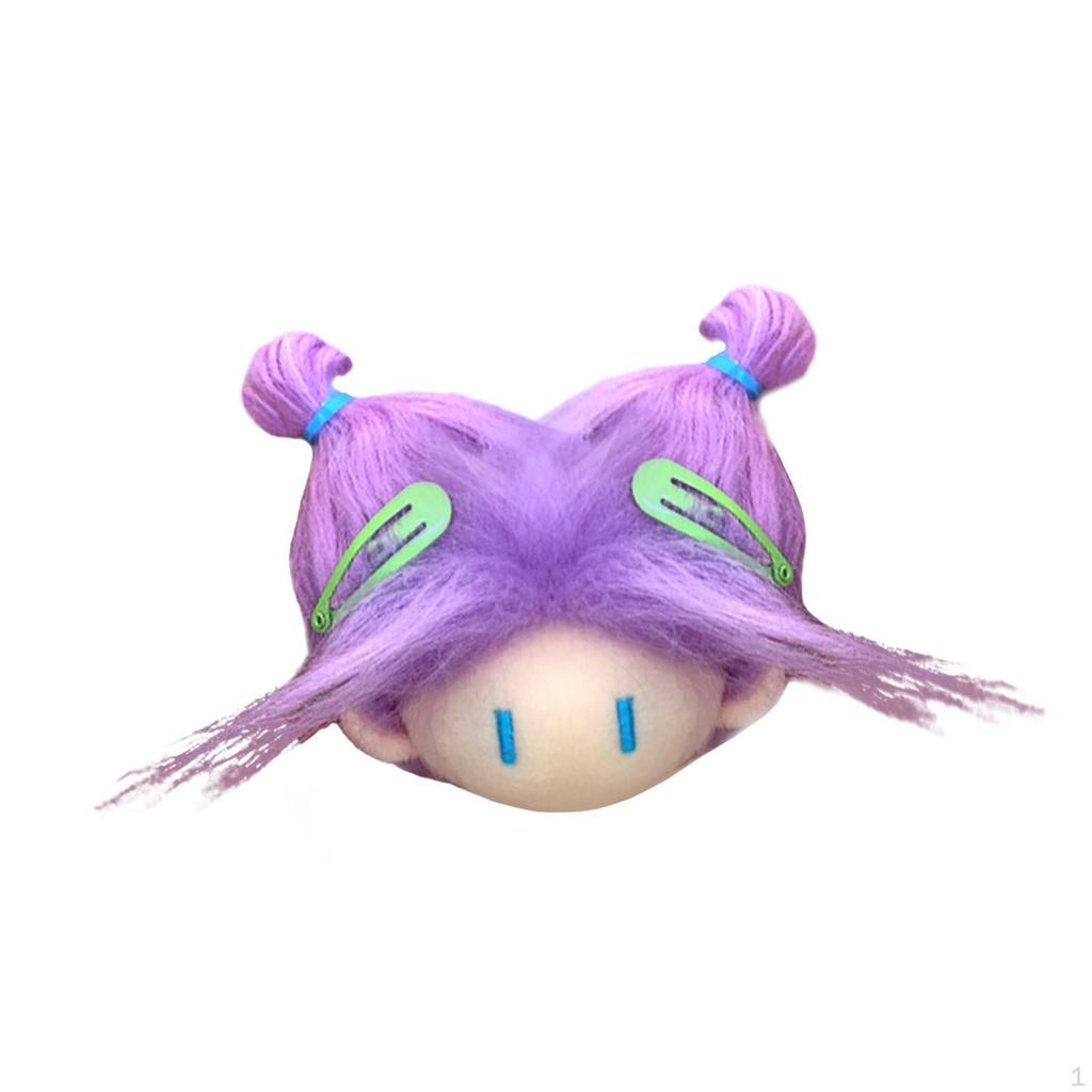 Adorable Doll Head Keychain Plush Toy for Children's Backpack