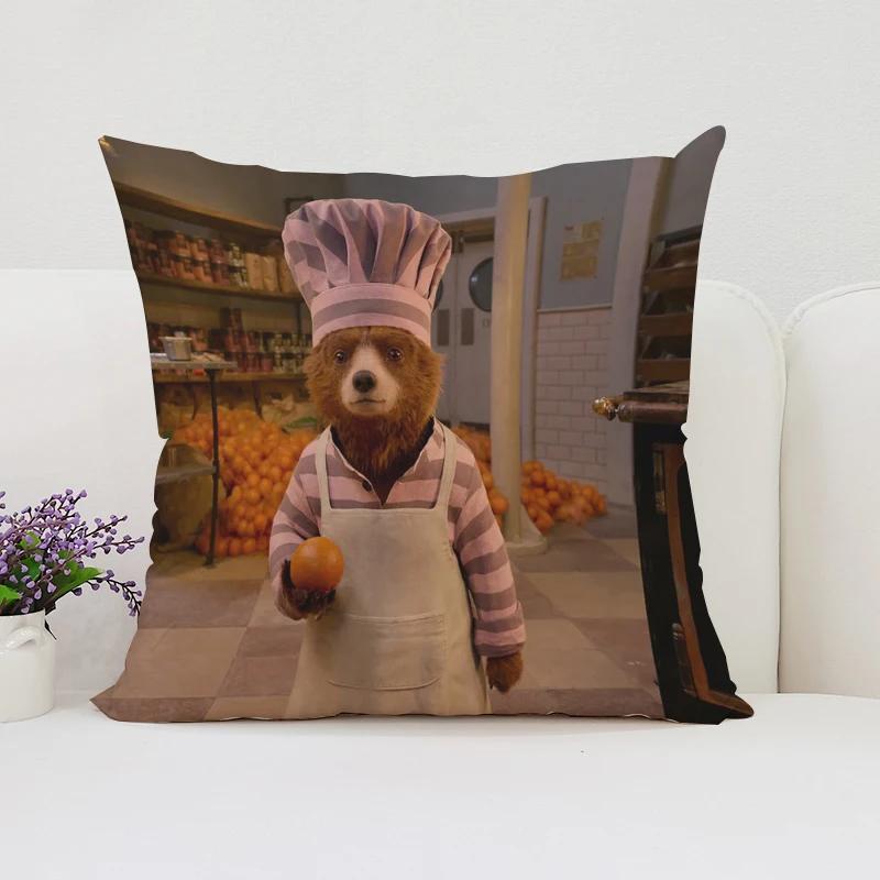 45X45Cm Sofa Decorate Paddington Bear Cushion Set With Double-Sided Printed Pillowcase And Chair Waist Cushion