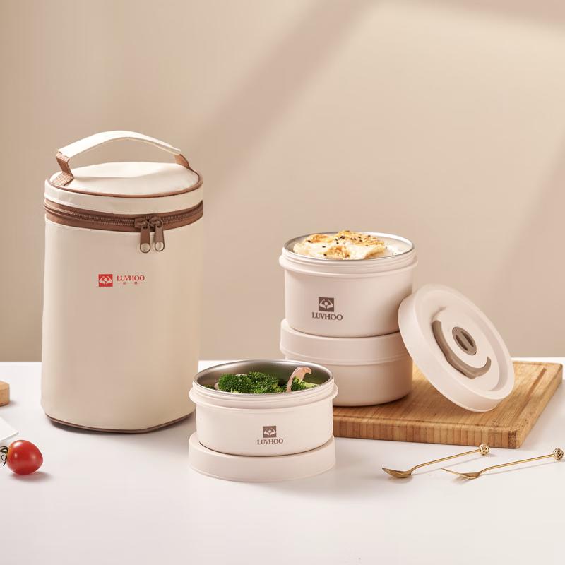 LUVHOO 3-Layer 304 Stainless Steel Lunch Box