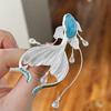 Cute  White Fish Brooch Elegant High-End Dreamy Luxury Deep-Sea Mermaid Brooch Women Clothing Accessories Unique Jewelry