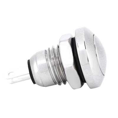 1A 24V 8mm mini vodotěsný auto tlačítkový vypínač s mžikovým chodem, poniklovaná mosaz