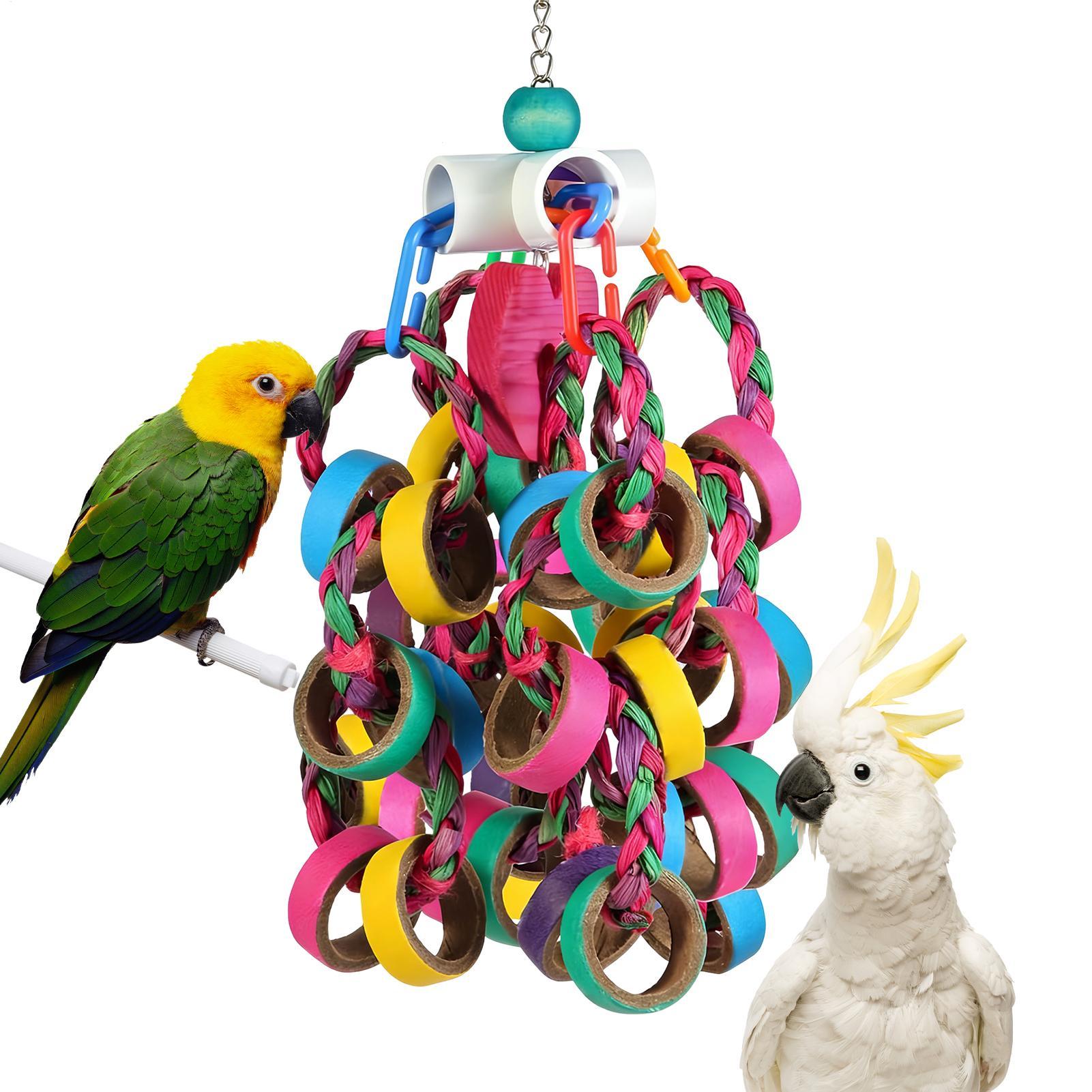 

Bird Gnawing Toy Perch Climbing Play Ornaments Bird Chewing Foraging Toys Bird Cage Accessories For Parakeets Lovebirds CN
