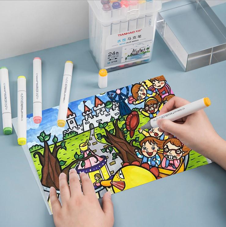 Double-Ended Marker Pen Set: 36/48 Colors, Oil & Alcohol-Based Ink for Hand-Painting.