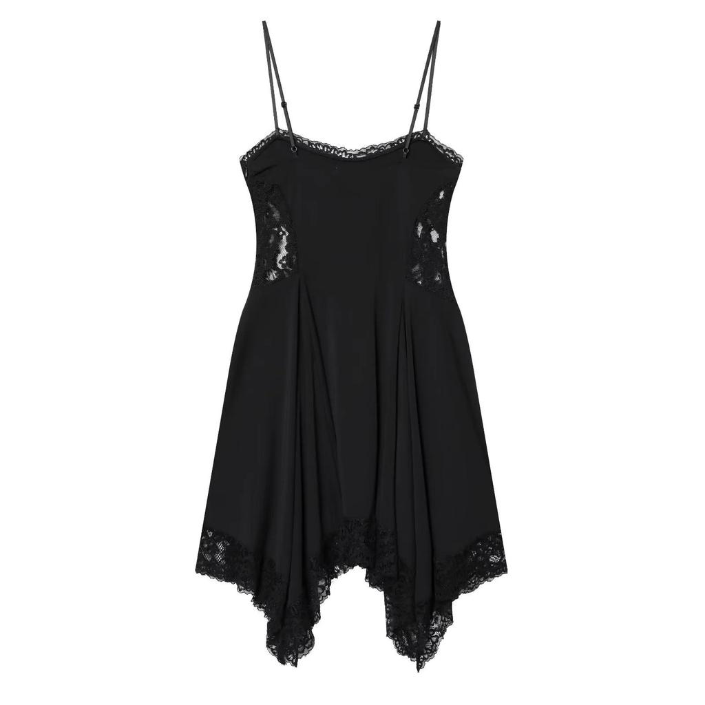 Women's French Lace V-Neck Camisole Dress - Slimming Summer A-line Skirt