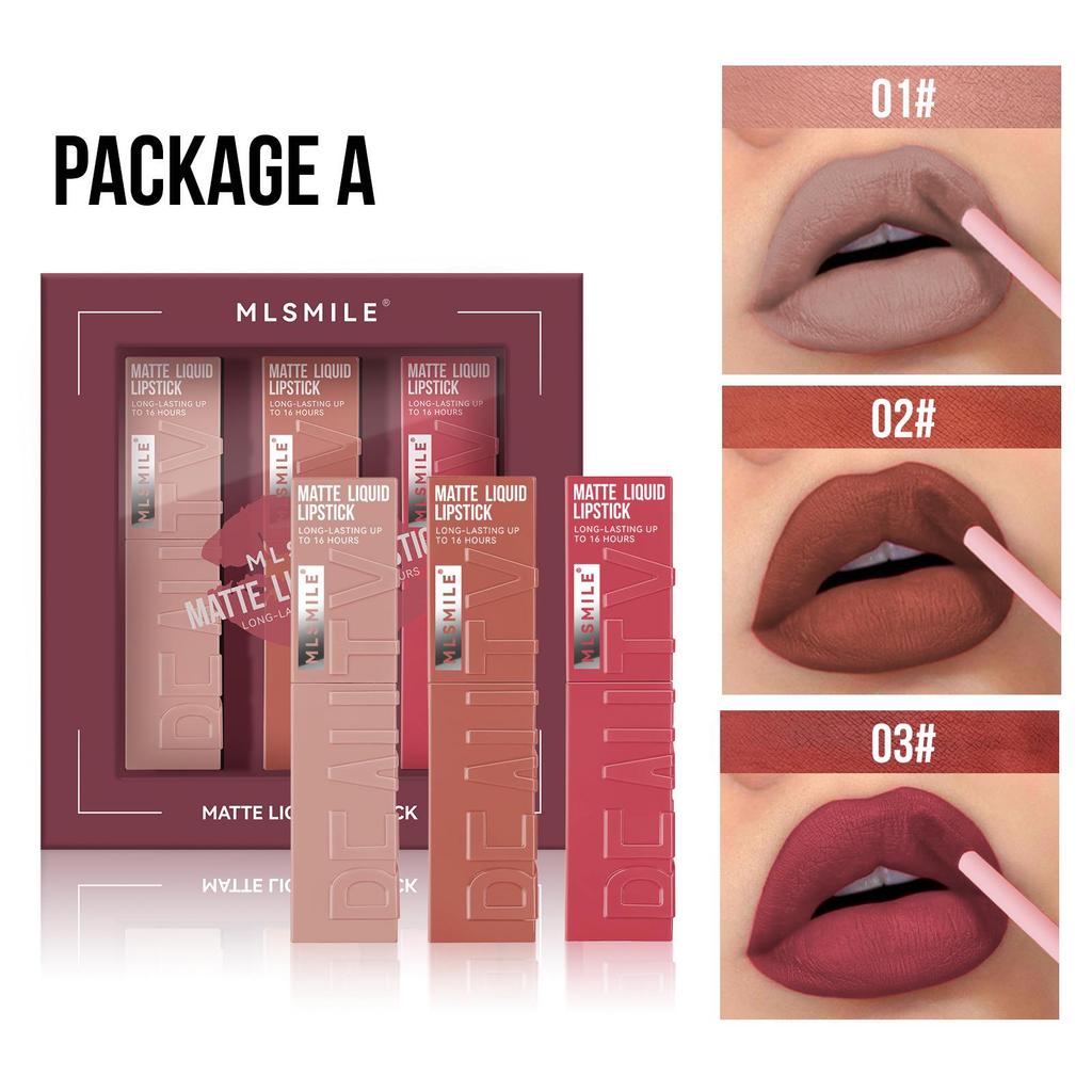 Matte Velvet Long-lasting Lip Gloss Set: Waterproof & Non-stick, Hot European/American Style