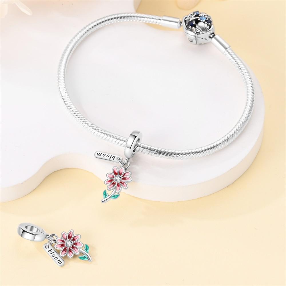 Charms Original Copper Flower Beads Fit Bracelet Women Jewelry Diy Fine Gift