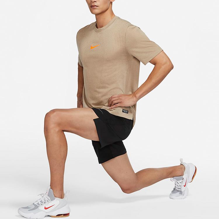 Nike Pro Dri-FIT Advanced Training Short Sleeve Crew Neck T-Shirt Men Tops Khaki DD1704-247