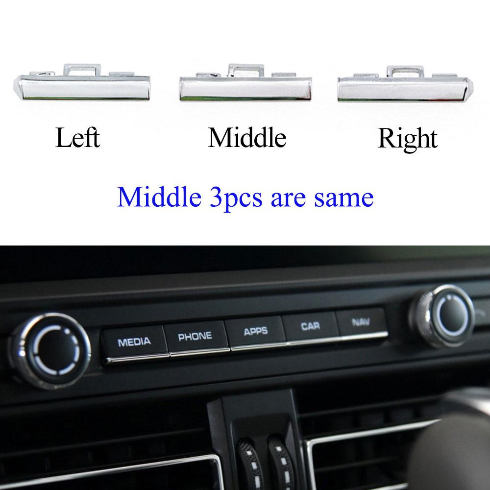Car Console Display Screen Chrome Button Trim Plating Strips Replacement For Porsche Macan 95B 2018