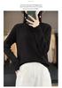 Women's Round Neck Hollow Out Wool Knit Sweater - Slimming Seamless Long Sleeve Pullover