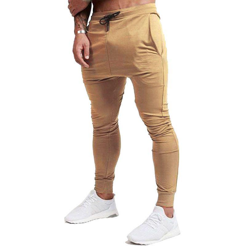 Men's Jogger Trousers Made From Soft Material With Adjustable Waist And Side Pockets