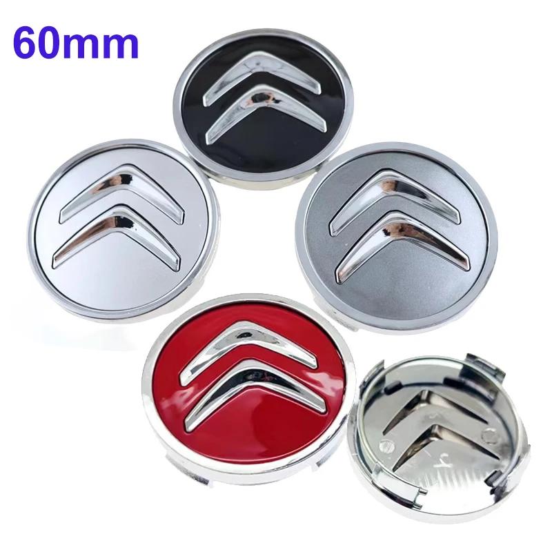 60mm Car Wheel Center Hub Caps Cover for Citroen C1 C2 C3 C4 C4L C5 VTS Cactus C-Elysee DS3 DS4 DS6 Picasso Berlingo Xsara Saxo