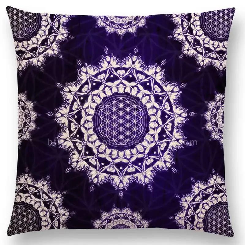 New Dreamy Emerald Spirit Flower Pillow Case Soul Mandala Elegant Flourish Floral Pattern Design Prints Retro Cushion Cover