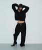 Bunteu Stud Cut Sweat Pants (Black)