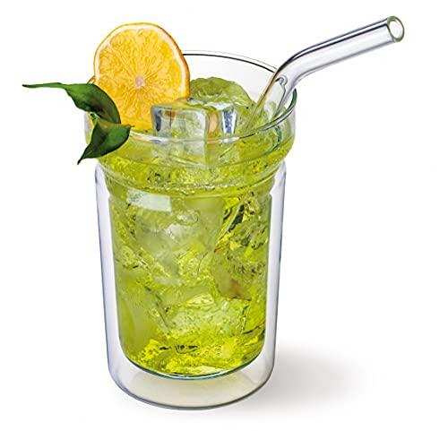 Czech-made SIMAX Heat-resistant Glass Dishwasher-safe Straws, Set of 6, with Cleaning Brush (23)