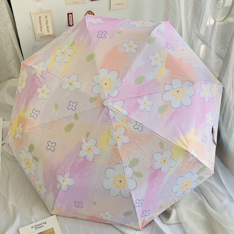 Mini 50% Off Umbrella Floral Pastoral Style Gradient Sun Umbrella Sunshade Umbrella Rain Umbrella Sun Protection Uv Protection Fully Automatic