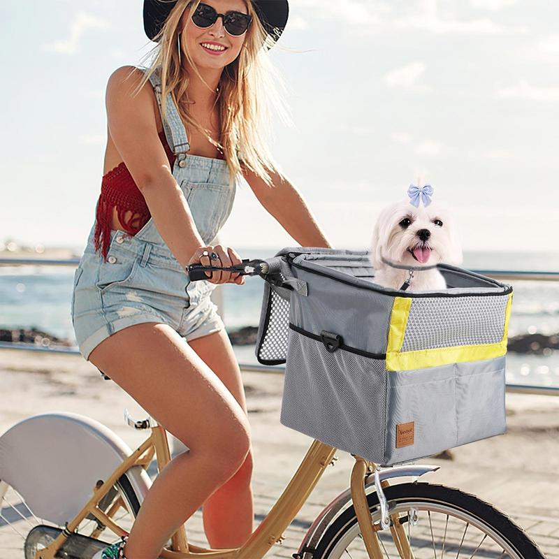 

Велосипедная корзина для собак Водонепроницаемая переноска для питомцев на молнии Многоцелевая корзина для питомцев с несколькими карманами Износостойкая переноска для собак Для CHINA
