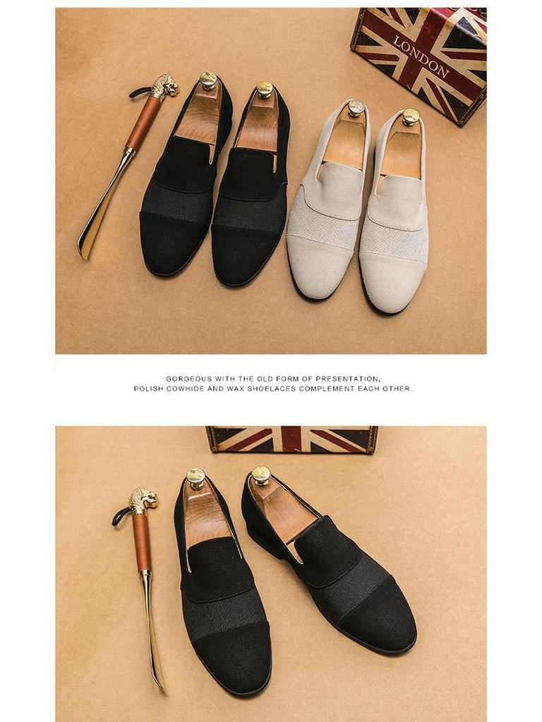 Men's Formal Leather Slip-On Loafers for Business, Mesh Nightclub, Hairstylists, and Driving.